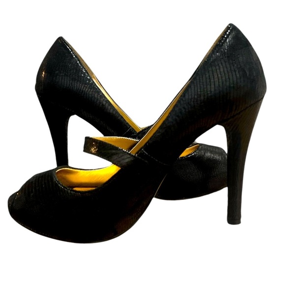 HALEBOB 👠Elegant Black Peep-Toe Heels - Picture 5 of 7